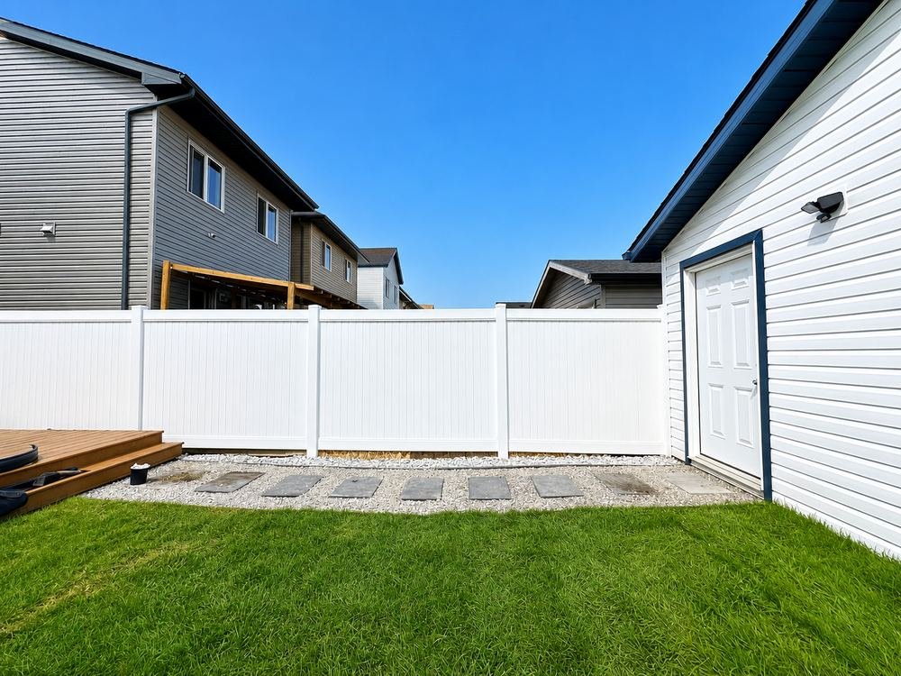 Backyard fence and patio