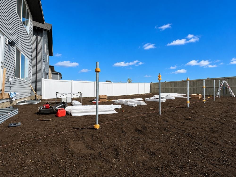 Fence installation in progress