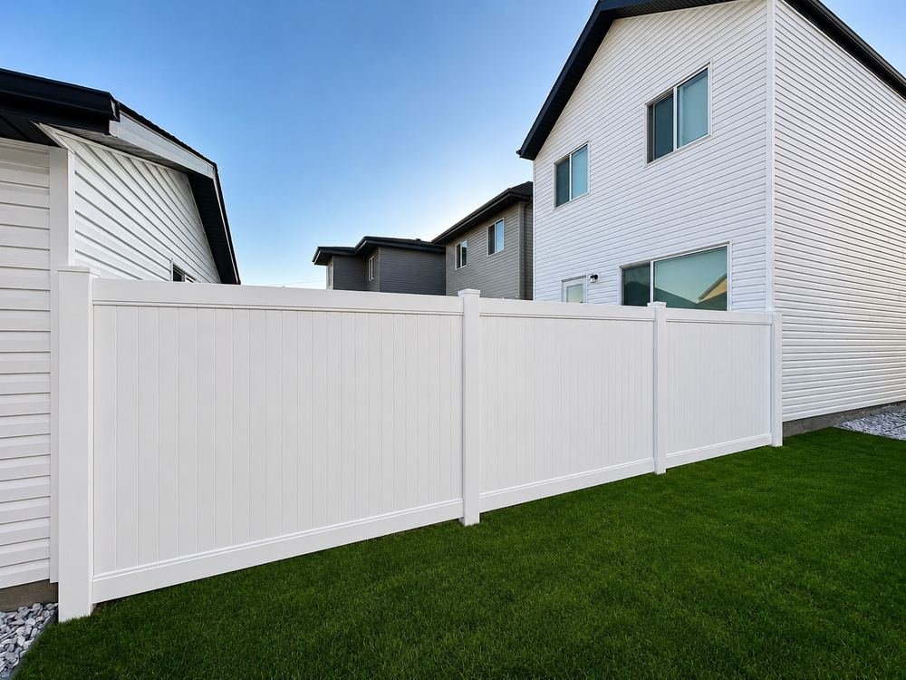 Vinyl privacy fence between properties