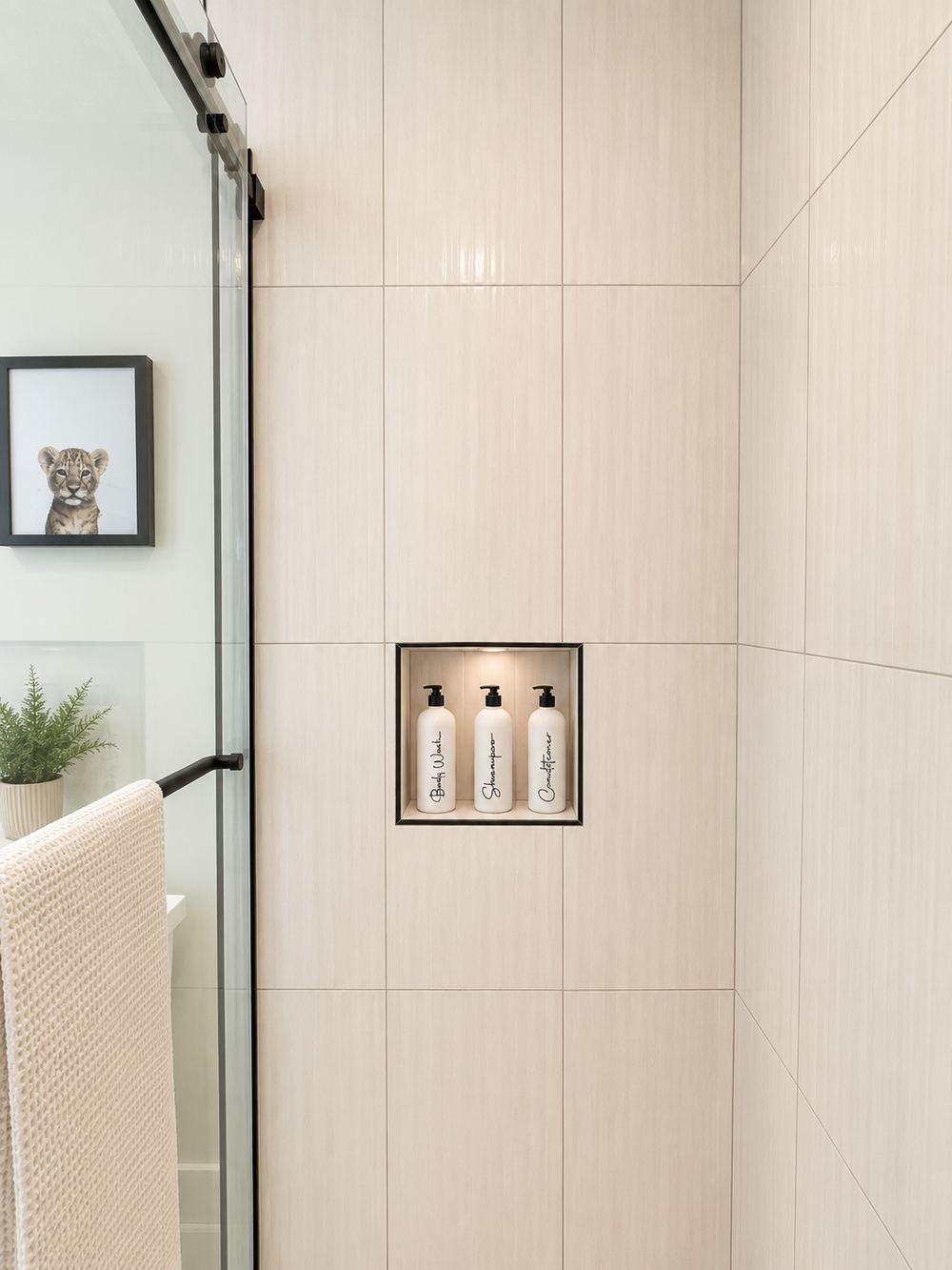 Tiled shower detail