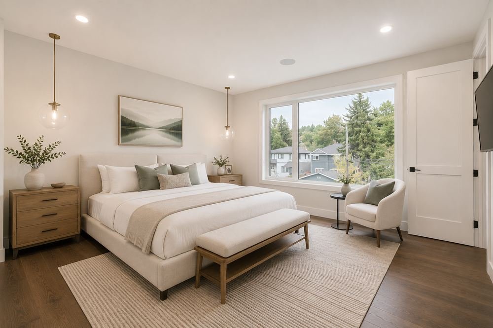 Serene primary bedroom