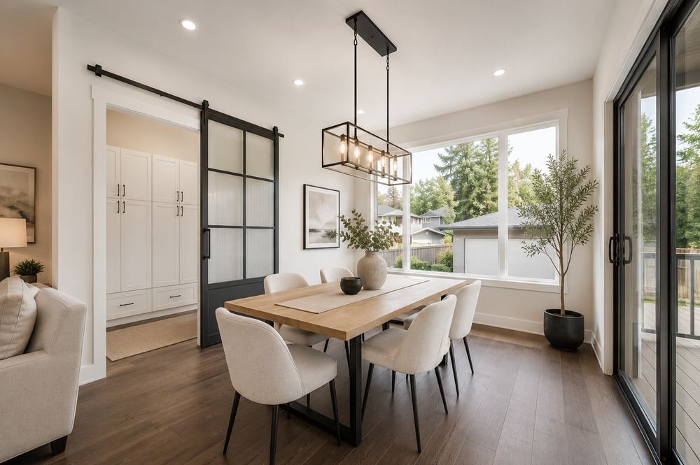 Dining with barn door detail